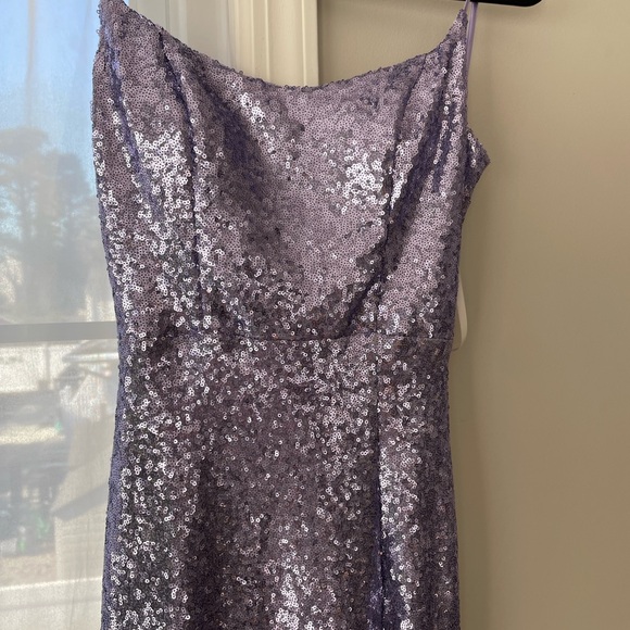 Prom Dress, B. Darlin light purple, long sequin dress with train - Picture 11 of 14